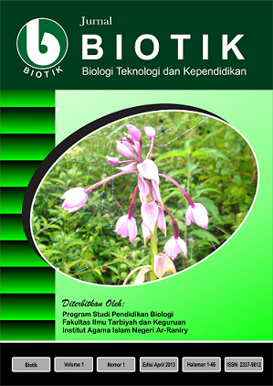 BIOTIK: Jurnal Ilmiah Biologi Teknologi dan Kependidikan